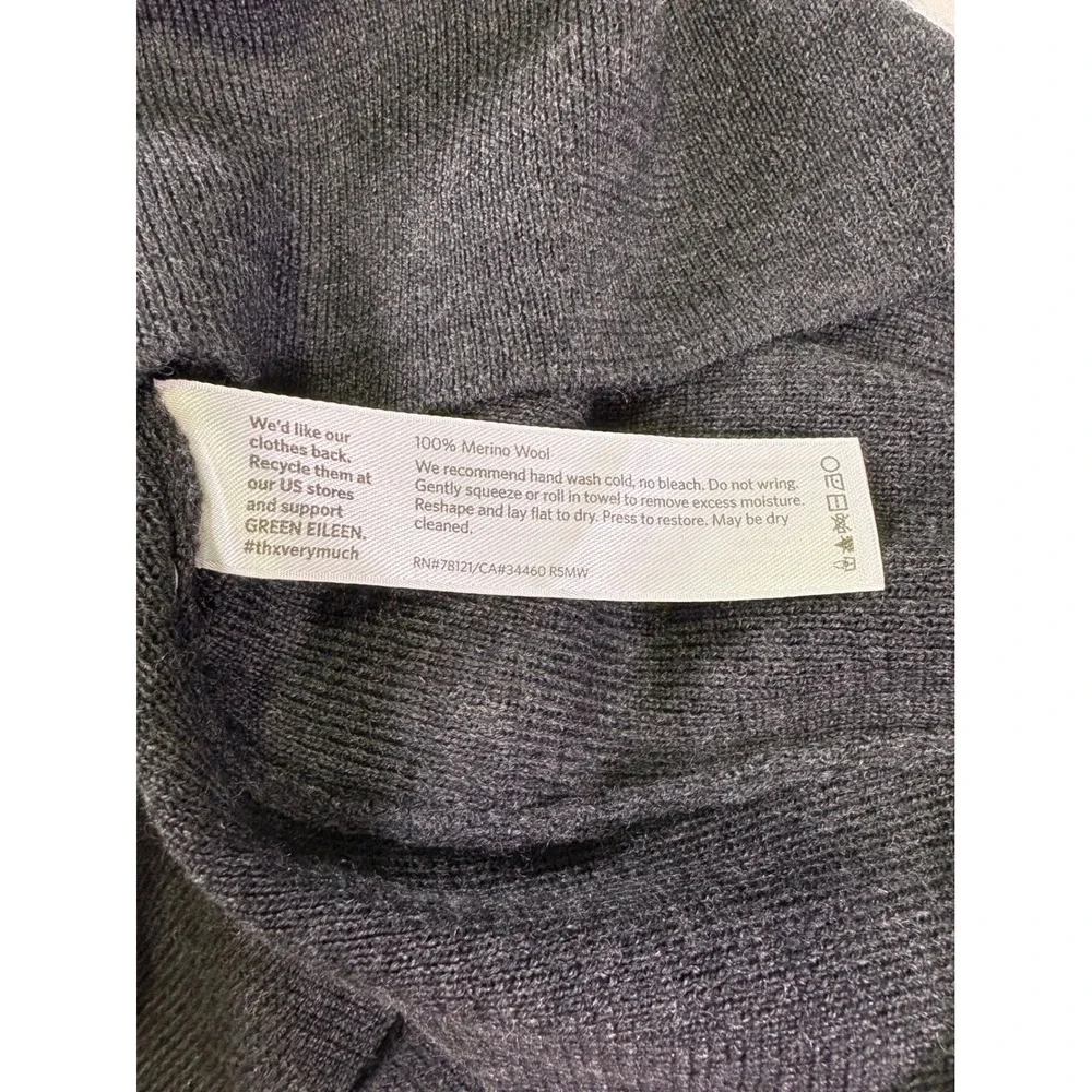 NWT Eileen Fisher Merino Wool Pencil Skirt M Grey Midi Knit Capsule Minimal Boho